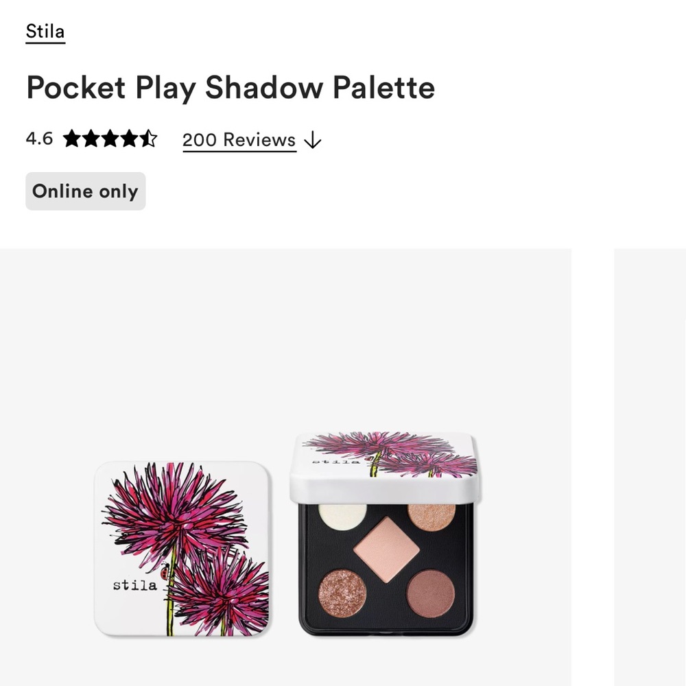 NIB Stila Pocket Play Shadow Palette Eyeshadows in Pretty Petal - Picture 3 of 4